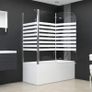 Bath Enclosure 120x68x130 cm Tempered Glass Stripe Image 3
