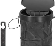 Foldable Car Trash Can, Hanging Car Trash Bin with Lid, Leak-Proof Waterproof Washable Garbage Storage Bag Multifunctional Portable Trash Can Bin with Hanging Hook for Cars/Vehicle/Truck