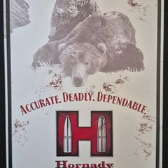 HORNADY AMMUNITION, vintage style metal sign .