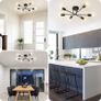 Modern 6 Head Sputnik Light,Adjustable Ceiling Lights Living Room with E27 Base, Black Ceiling Light for Bedroom,Kitchen Lights Ceiling,Chandeliers Ceiling Light Fittings (NO Bulb) Image 4