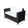 Wicker 2 Seater Rattan Sofa Outdoor Garden Wicker Weave Furniture Patio 2-Seater Double Couch Loveseat (FREE SHIPPING) Image 6