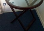 Glass and timber table