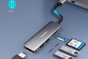 USB C to HDMI Adapter, Type C Hub Multiport Adapter With 4K HDMI USB 3.0 Data Transfer, SD/microSD/TF Card Reader Compatible With Macbook Pro Air Surface Pro Book 3, iPad Pro, XPS