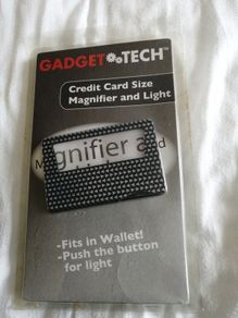 Credit card size magnifier and light. Price reduction