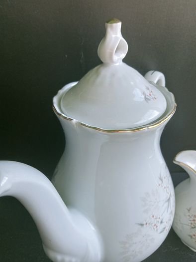 MZ Moritz Zdekauer Bohemian Porcelain Coffee Pot and Creamer