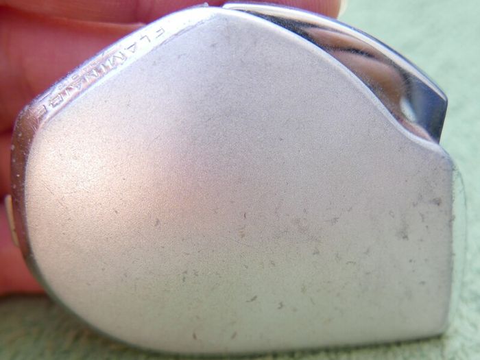 FLAMINAIRE Vintage 1950s Galet Butane Gas Silver Lighter Made in France (top cover is missing)