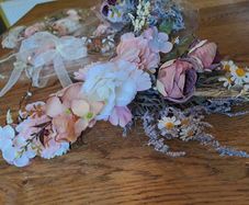 Flower wreath headband x3 & artifical rose bouquet x3 Brand New, Unused