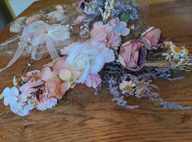 Flower wreath headband x3 & artifical rose bouquet x3 Brand New, Unused