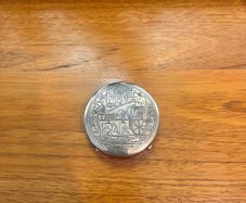 Antique Silver Powder Box with Mirror Grand Tour