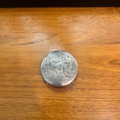 Antique Silver Powder Box with Mirror Grand Tour