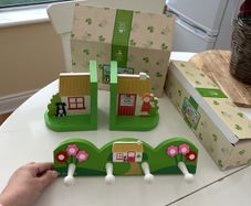 Children book ends and matching coat hook