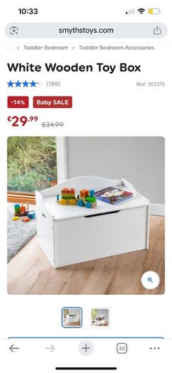 Grey Wooden Toy Box