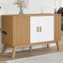 Sideboard White and Brown 114x43x73.5 cm Image 2