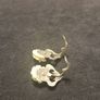 Vintage Germany White Rose Flower Sterling Silver Marcasite Clip Earrings Image 7