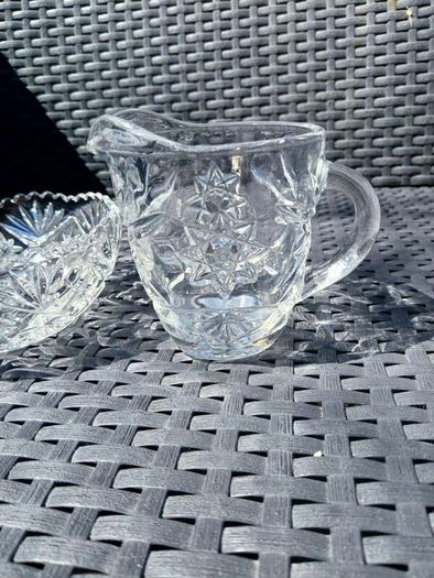 Cut Crystal Milk Jug/Sugar Bowl