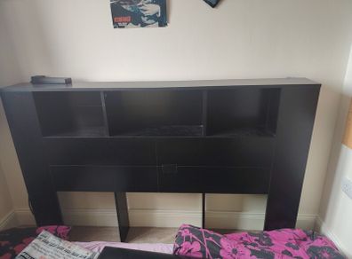 King size headboard with shelves