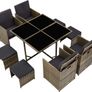 _Poly Rattan Cube Set Including Protective Cover and Stainless Steel Screws 4 Chairs 1 Table 4 Stools Image 2