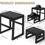 3-in-1 Stepping Stools Waterproof HDPE Adjustable for Kitchen, Library, Bathroom, Bedroom or Outdoor, Folding Steps Heavy Duty Supports up to 230 kg, Black Image 3