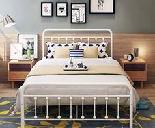 Double Bed Frame with Headboard and Footboard Storage Under Bed