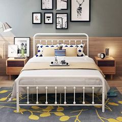 Double Bed Frame with Headboard and Footboard Storage Under Bed