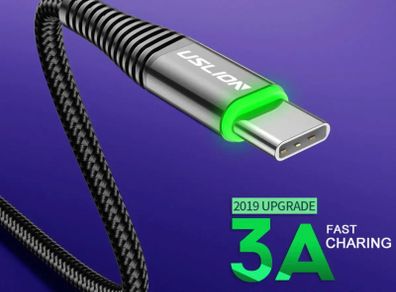 Short 0.5M Type C USB Charger Cable for Galaxy S21 S9 S20 S8 Plus Huawei P20 P30