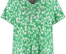 SAMOON  Further Reduced.   New Top In Emerald Green And White With A Diamonte Motif . Length Is 30 Inches