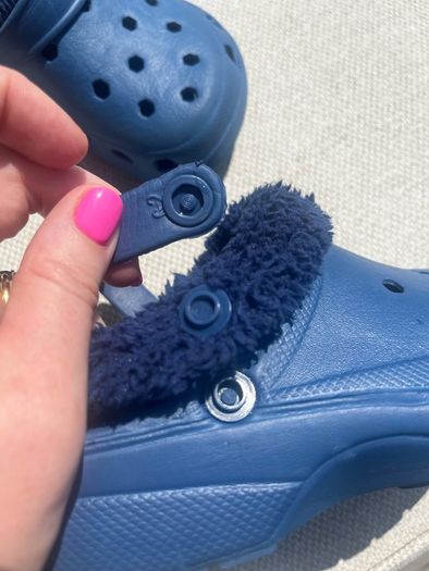 Blue Clogs with Removable Fuzzy Slipper Linings