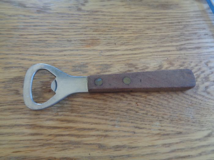 Vintage Wooden Handled Bottle Opener for Sale