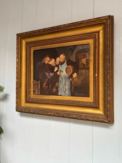 Painting oil on canvas Eduard Von Grutzner 1846-1925 unsigned Gold Gilt Frame