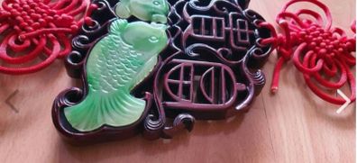 Traditional Jade Fish Hanging Wall Ornament