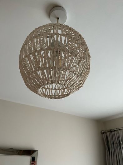 Ceiling Light Shades - Cream Woven Cotton Ball