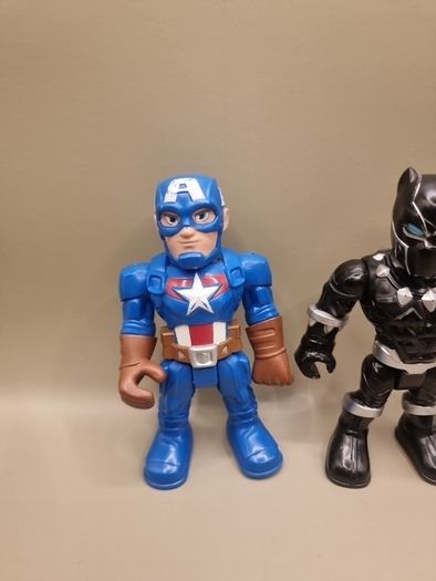 Hasbro Mega Mighties Marvel Captain America  and Black Panther Action Figures. 6 inches