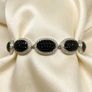 Natural Black Spinel Cambodian Zircon Halo Bracelet Image 2