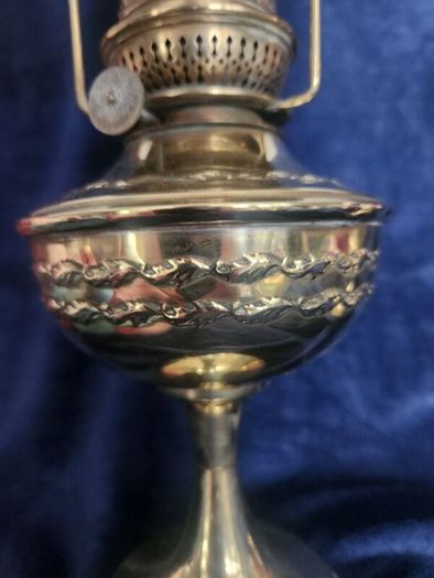 Parisian vintage oillamps . polished. 19 inches .