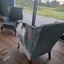 Queen Anne high back arm chairs Image 6