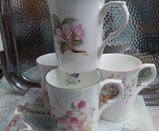 Four Kingsbury China Mugs