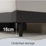 King Bed Frame, Dark Grey, Upholstered Wooden Slat Image 5