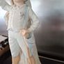 Antique Victorian Bisque Statue Candle Holder "Country Boy" Image 4