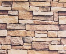 43.5X305cm Brown Stone Brick Self Adhesive Wallpaper,Furniture Stickers Brick Effect Contact Paper,Waterproof Gloss PVC Vinyl Wrap Film for Furniture Cover Surface