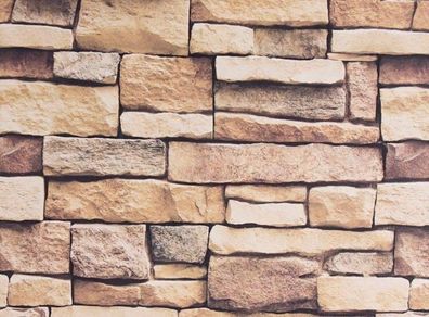43.5X305cm Brown Stone Brick Self Adhesive Wallpaper,Furniture Stickers Brick Effect Contact Paper,Waterproof Gloss PVC Vinyl Wrap Film for Furniture Cover Surface