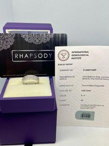 Platinum IGI Certified Natural Diamond (VS/E-F) Half Eternity Band Ring