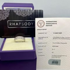 Platinum IGI Certified Natural Diamond (VS/E-F) Half Eternity Band Ring