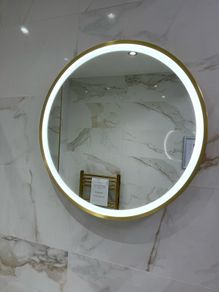 EX Display Brass Round LED bathroom mirror