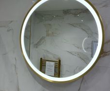 EX Display Brass Round LED bathroom mirror