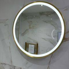 EX Display Brass Round LED bathroom mirror