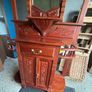 Vintage Mahogany Hall Stand with Mirror & Hooks Image 4