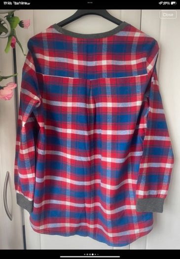 Grey round neck with flannel contrast size 10