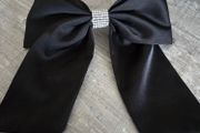 Black  bow hair clip with a beautiful rhinestone detail in the centre. Elegant and stylish, perfect for parties, special occasions or everyday wear. Like new never used