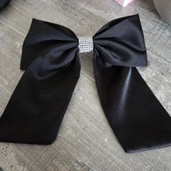 Black  bow hair clip with a beautiful rhinestone detail in the centre. Elegant and stylish, perfect for parties, special occasions or everyday wear. Like new never used