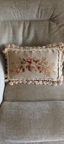 Antique French Aubusson Cushion.